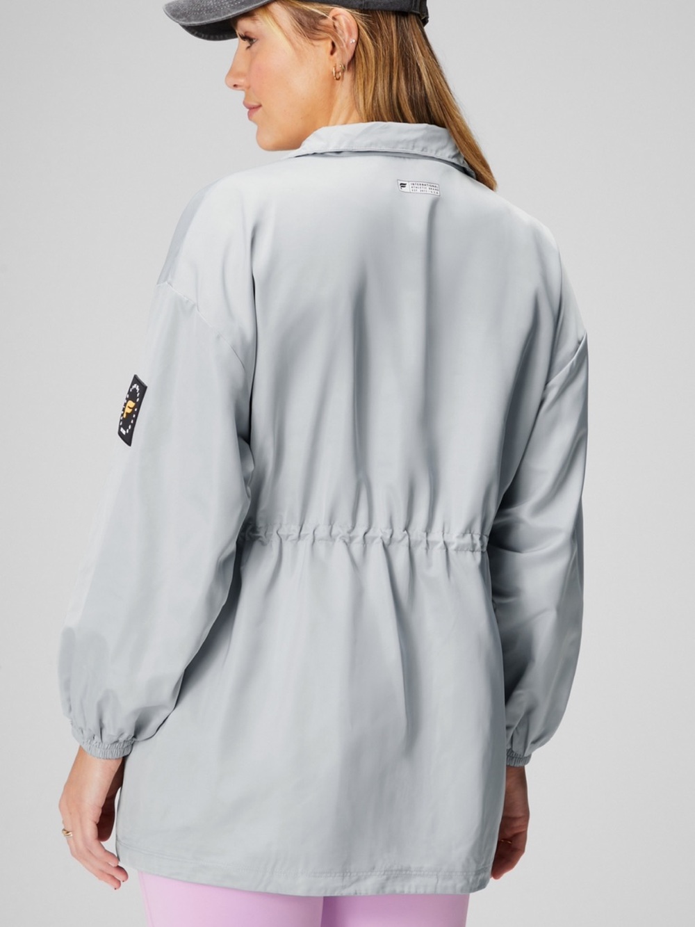 Fabletics Light Gray Utility Anorak Jacket